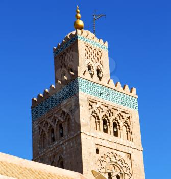 in maroc africa   minaret and the blue  sky