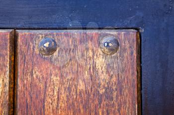 spain knocker lanzarote abstract door wood in the black brown 
