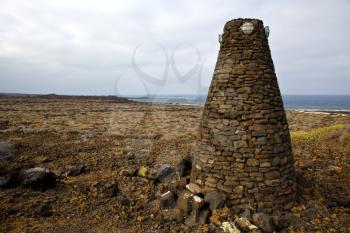 tower spain  hill      black rocks in the   lanzarote 
