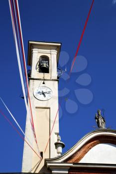 caiello  old abstract in  italy   the   wall  and church tower bell sunny day 