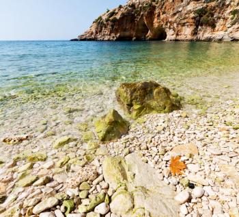  in thurkey antalya lycia way water rocks and sky near the nature