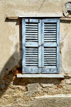  window  lonate ceppino varese italy abstract      wood venetian blind in the concrete  blue