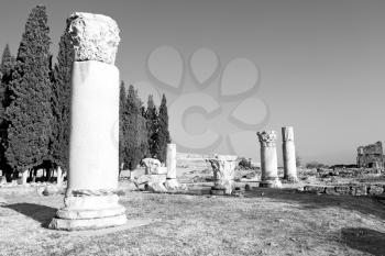  pamukkale    old       construction     in asia turkey the column  and the roman temple 