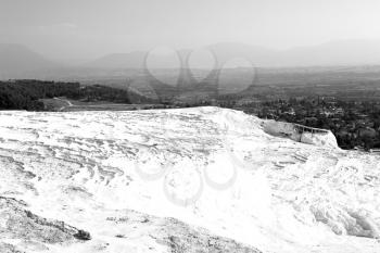 unique abstract in pamukkale turkey  asia the old calcium bath and travertine water