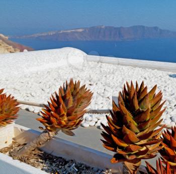 in    europe    vacation     cyclades santorini old town white and the sky