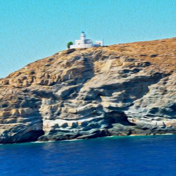 from       the    boat greece islands in     mediterranean sea and sky