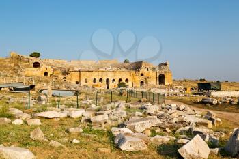  pamukkale    old     construction in asia turkey the column  and the roman temple 