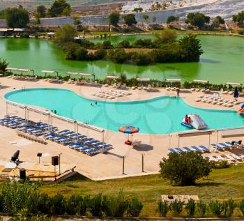     abstract in   pamukkale turkey asia the old calcium bath and travertine water
