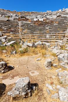  old  temple and theatre in termessos antalya turkey asia sky and ruins