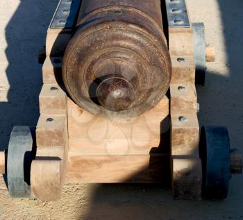 castle and cannon near the wall in oman muscat the old 