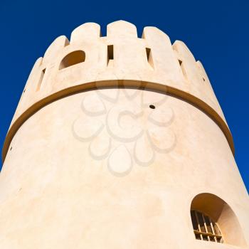 fort battlesment sky and    star brick in oman   muscat the old defensive  