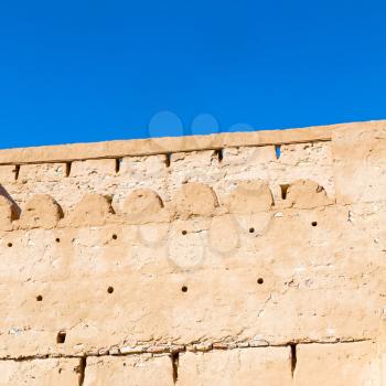 fort battlesment sky and    star brick in oman   muscat the old defensive  