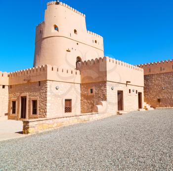 fort battlesment sky and    star brick in oman   muscat the old defensive  