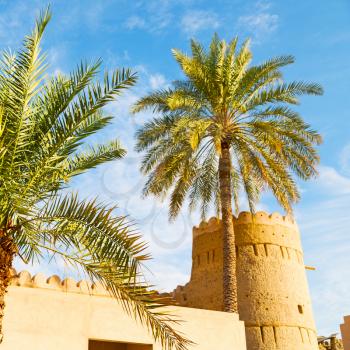 fort battlesment sky and    star brick in oman    muscat the old defensive  