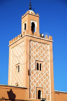 in maroc africa      minaret and the blue  sky