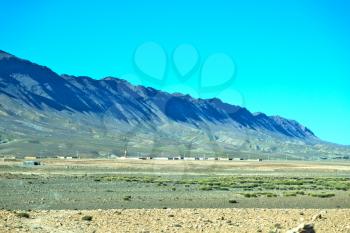 in   valley  morocco   africa the atlas dry  mountain   ground isolated hill 