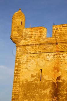  brick in old construction  africa morocco and   the tower near sky