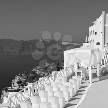 anniversary  and marriage cerimony in the sea of santorini greece island europe