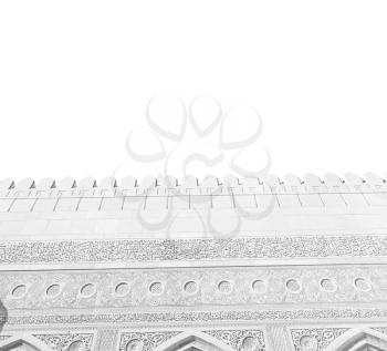 in oman the wall of big muscat mosque abstract background and antique