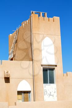 in oman new house brick building    the city backgroun sky