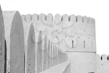 fort battlesment sky and    star brick in oman   muscat the old defensive  