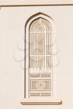 in oman the old ornate window  for the mosque