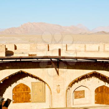 blur in iran antique palace and    caravanserai old contruction for travel people
