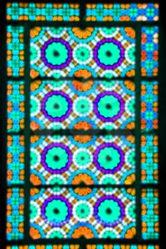 in iran blur colors from the windows the old mosque traditional scenic light