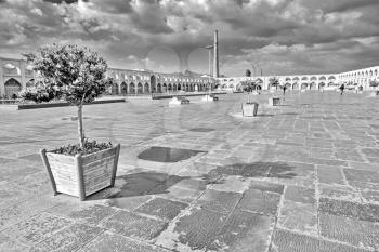 blur in iran   the old square of isfahan prople garden tree heritage tourism and mosque
