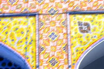 blur in iran the old decorative flower  tiles from antique mosque like background