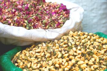 blur  in iran bazaar  old market spice ingredient for food exotic herb
