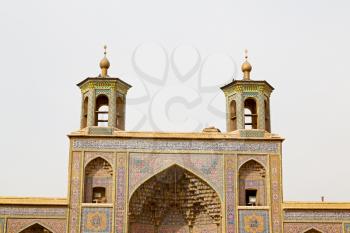 in iran the old   mosque and traditional wall tile incision near minaret