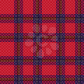 Seamless checkered shades of red and blue vector pattern as a tartan plaid
