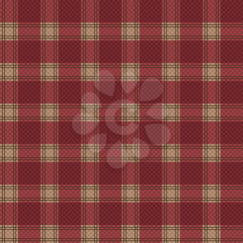 Seamless checkered shades of red and brown vector pattern as a tartan plaid