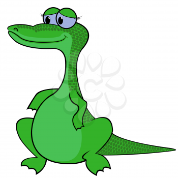 Crocodile isolated on white background. Hand drawing cartoon vector illustration