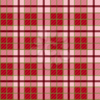 Seamless checkered shades of red and pink vector pattern with transparency