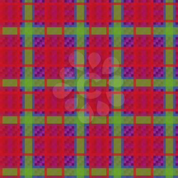 Tartan traditional checkered seamless vector pattern in red and green