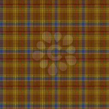 Seamless checkered shades of brown and blue vector pattern as a tartan plaid