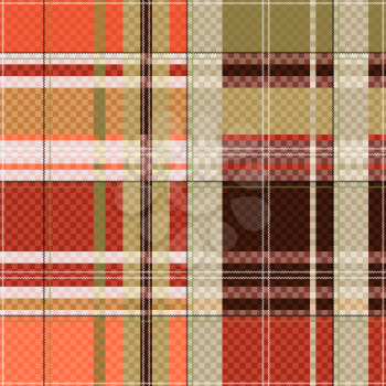 Rectangular seamless vector pattern as a tartan plaid mainly in light brown colors