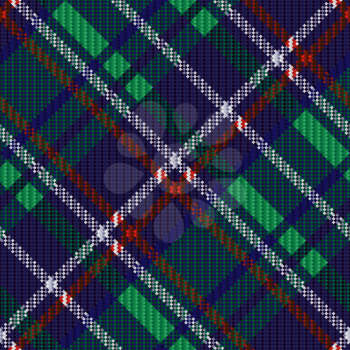 Seamless diagonal colorful checkered vector pattern as a tartan plaid