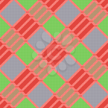 Diagonal seamless vector pattern as a tartan plaid mainly in various trendy colors