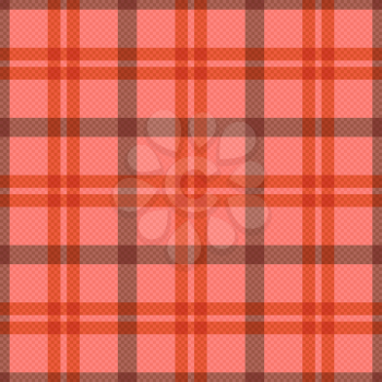 Seamless rectangular vector pattern as a tartan plaid mainly in pink, red and brown colors
