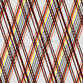 Detailed Rhomb seamless vector pattern as a tartan plaid mainly in beige, brown and yellow colors
