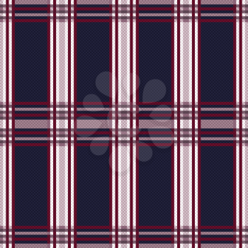 Seamless rectangular vector pattern mainly in dark blue, light grey and red hues