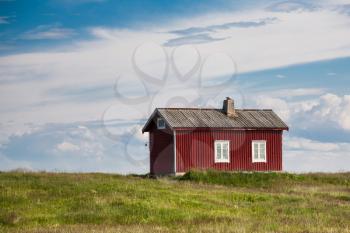 Red cabin in Vesteralen, Norway