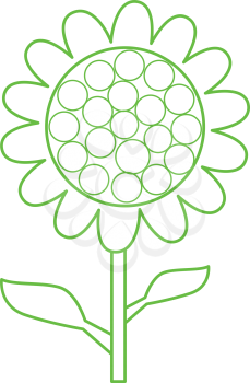 simple flat thin line sunflower icon vector
