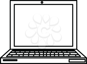 Simple thin line laptop icon