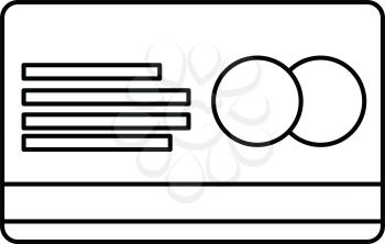 Simple thin line credit card icon