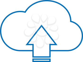 simple thin line cloud upload storage icon