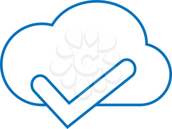 simple thin line cloud accept storage icon